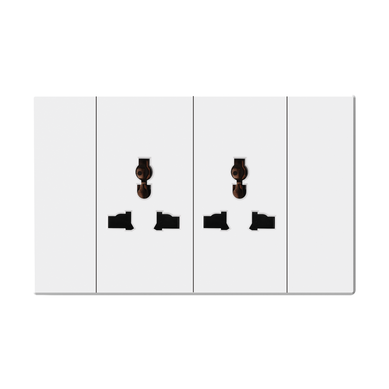 JIELI AD63 2 gang 3P Universal Wall Socket with two multi-standard outlets
